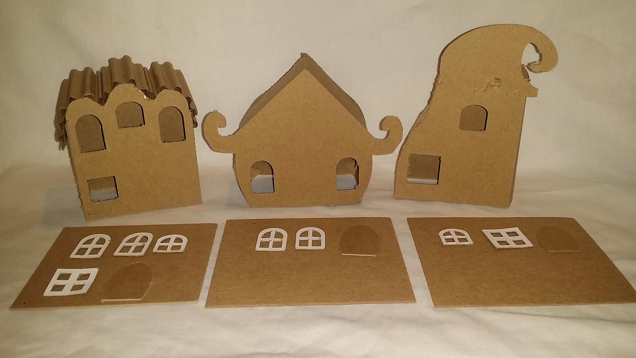 Whimsical/Whoville Style Houses Set of 3 Little Village Houses